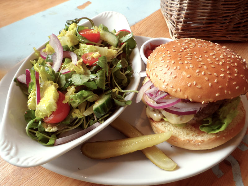 steak house burger & salad
