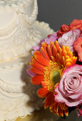 WEDDING flower and cake